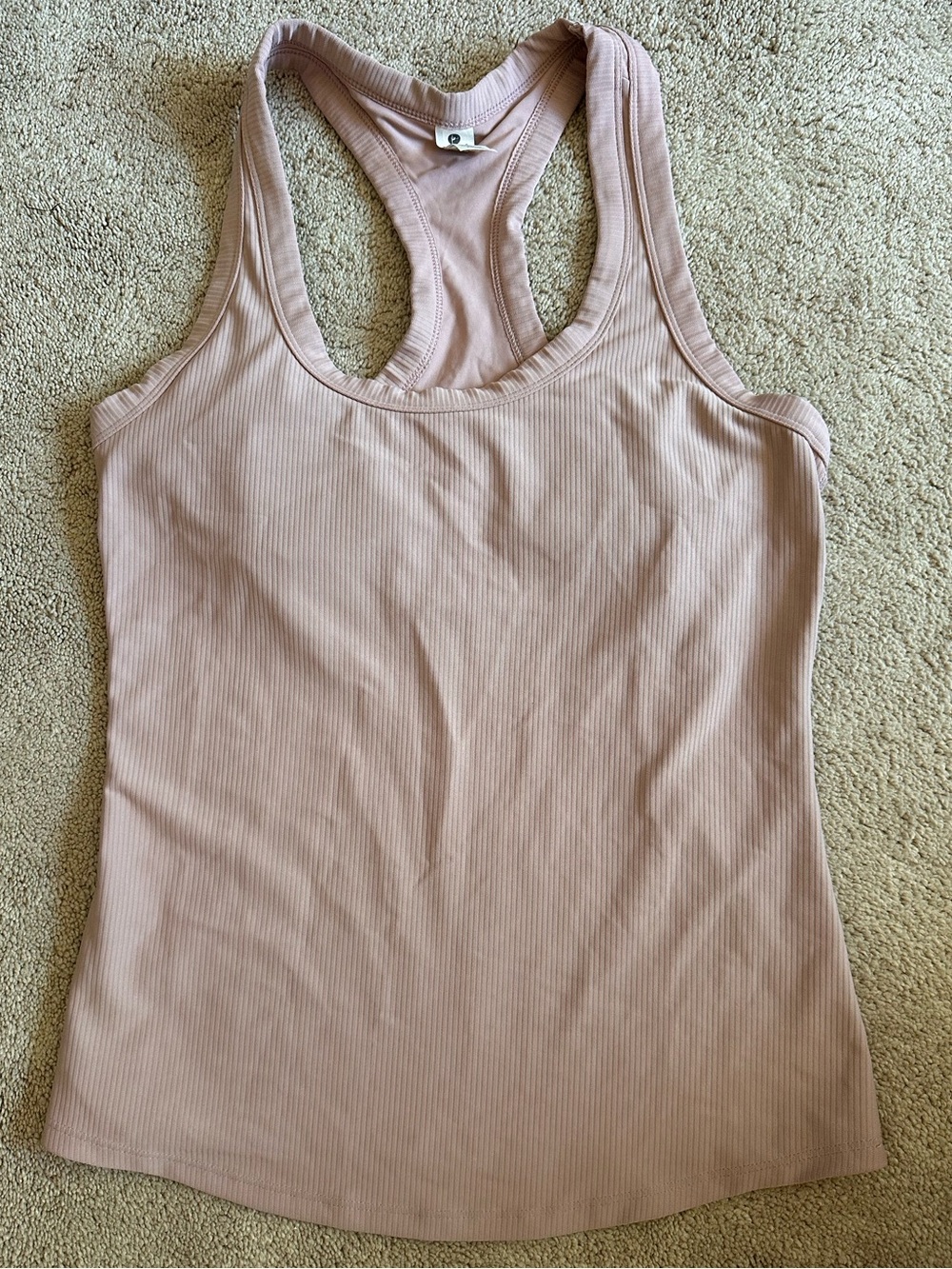 90 Degree By Reflex Dusty Pink Ribbed Racerback Bra Top